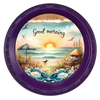 ROUND Digital Graphic Design GOOD MORNING Beach Scene Wedding Gift First Home Sublimation Decoupage PNG SVG Country Farmhouse Home Kitchen Coffee Bar Decor Decor Bathroom Wall Art Shelf Sitter Gift Crafters Delight - JAMsCraftCloset