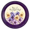ROUND Digital Graphic Design HAVE A BEAUTIFUL DAY 2 Purple Yellow Floral YELLOW Background Wedding Gift First Home Sublimation Decoupage PNG SVG Country Farmhouse Home Decor Wall Art Shelf Sitter Gift Crafters Delight - JAMsCraftCloset
