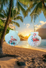 SCALLOP SEASHELL CHRISTMAS ORNAMENT- Shell FLAMINGO Christmas Ornaments SET 6 - BEACH COASTAL DECOR - Handmade Hand Painted DECOUPAGED Repurposed Upcycled Gift SET OF 2 Ornaments - JAMsCraftCloset