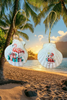 SCALLOP SEASHELL CHRISTMAS ORNAMENT- Shell FLAMINGO Christmas Ornaments SET 4 - BEACH COASTAL DECOR - Handmade Hand Painted DECOUPAGED Repurposed Upcycled Gift SET OF 2 Ornaments - JAMsCraftCloset