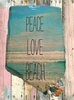 Antique West Virginia Roof Decoupaged PEACE LOVE BEACH - Beach Theme 3-D Embellishments Shells and Sand Handmade Wall Art Unique Beach Lake House Gift- JAMsCraftCloset