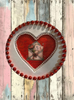 MOTHER'S DAY Heart-Shaped Round Pan Wall Art Handmade Hand Painted Decoupaged - Holiday Decoration LOVE Gift Idea Crafters Delight - JAMsCraftCloset