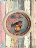 PLATE PLASTIC ROUND Decoupaged Hand Painted Upcycled Repurposed Wall Art EASTER CHICK WITH UMBRELLA - HAPPY EASTER Home Decor Spring Easter Wall Art Gift - JAMsCraftCloset