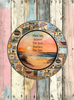 PLATE PLASTIC ROUND Beachy Border DECOUPAGED Upcycled Repurposed Wall Art or Shelf Sitter MEET ME WHERE THE SUN TOUCHES THE SEA Beach Theme Home Decor Gift - JAMsCraftCloset