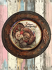 CHARGER PLATE RUSTY BROWN PLASTIC ROUND - HAPPY THANKSGIVING - FAITH - DECOUPAGED Upcycled Repurposed Wall Art or Shelf Sitter Holiday Home Decor Gift - JAMsCraftCloset