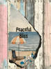 Antique West Virginia Roof Decoupaged PEACEFUL BLISS - Beach Theme 3-D Embellishments Shells and Sand Handmade Wall Art Unique Beach Lake House Gift- JAMsCraftCloset
