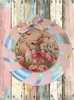 Plastic Round Pink and Silver TRAY Farmhouse Country Easter Decor BUNNY WITH BOW Wall Art HAPPY EASTER Cottage Chic Victorian Decor Handmade Gift Idea &nbsp;- JAMsCraftCloset