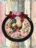 Dollar Tree Round Charger PLATE Farmhouse Country Wall Art Rooster With Pink Roses Handmade Gift Idea Crafters Delight {{ JAMsCraftCloset }}