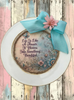 PLATE CHARGER CREAM With Brown Border PLASTIC ROUND DECOUPAGED Upcycled Repurposed Wall Art or Shelf Sitter LIFE IS LIKE A FLOWER Home Decor Gift WEDDING - JAMsCraftCloset