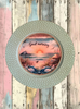PLATE CHARGER TEAL AQUA PLASTIC ROUND DECOUPAGED Upcycled Repurposed Wall Art or Shelf Sitter GOOD MORNING - BEACH SCENE Home Coffee Bar KITCHEN Bathroom Decor Gift WEDDING - JAMsCraftCloset