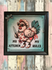 Wood Wall Art Plaque MY KITCHEN MY RULES Hen With Knife Square Decoupaged Kitchen Home Decor Gift Idea Positive Saying - JAMsCraftCloset