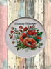 Galvanized Metal Round Bucket-Pail Farmhouse Country Wall Art or Shelf Sitter BLOOMING HAPPINESS- POPPIES Handmade Gift Idea &nbsp;- JAMsCraftCloset