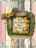 Dollar Tree CLEAR SQUARE Plastic PLATE Farmhouse Country Wall Art Sunflower Design WILD LIKE A FLOWER WARM LIKE THE SUN Handmade Gift Idea Crafters Delight - JAMsCraftCloset