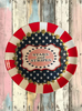 ROUND PLASTIC TRAY Red White Blue FOURTH OF JULY STARS AND STRIPES 4th of July Decor Farmhouse Lake House Country Wall Art Shelf-Sitter Handmade Decoupaged Repurposed Upcycled Gift Idea - JAMsCraftCloset