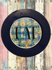 PLATE CHARGER NAVY BLUE PLASTIC ROUND DECOUPAGED Upcycled Repurposed Wall Art or Shelf Sitter EAT Kitchen Decor Home Decor Wall Art Gift WEDDING - JAMsCraftCloset