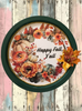 Metal Round TRAY Farmhouse Country Pumpkins Leaves and Floral Wall Art HAPPY FALL Y'ALL Handmade Gift Idea {{ JAMsCraftCloset }}