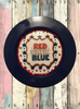 PLATE CHARGER NAVY BLUE PLASTIC ROUND DECOUPAGED Upcycled Repurposed Wall Art or Shelf Sitter RED WHITE BLUE 4TH OF JULY Decor Kitchen Decor Home Decor Wall Art Gift WEDDING - JAMsCraftCloset