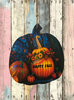 LARGE WOODEN PUMPKIN Handmade and Hand Painted Wall Art Shelf Sitter HAPPY FALL Decoupaged FALL Decor Gift Idea Door Decor Home Decor Unique - JAMsCraftCloset