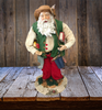 Fishing Santa With Pole and Book Under Arm Paper Mache and Ceramic Vintage Holiday Decoration Christmas Decor Gift Idea - JAMsCraftCloset