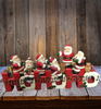 Shelf Sitters SANTAS SITTING ON HO HO HO PLAYING INSTRUMENTS Ceramic Vintage Holiday Decoration Christmas Decor Gift Idea Discontinued - JAMsCraftCloset