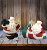 Shelf Sitters Paper Mache FAT SANTA HOLDING SIGNS Vintage Holiday Decoration Christmas Decor Gift Idea - JAMsCraftCloset