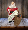 Shelf Sitter Santa With List No Hat Paper Mache Vintage Holiday Decoration Christmas Decor Gift Idea - JAMsCraftCloset