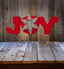 JOY Red and Green With Bling Snowflake Wooden Primitive Hand Painted Handmade Christmas Winter Decoration Home Decor Holiday &nbsp;- JAMsCraftCloset