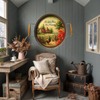 Galvanized Metal Round TRAY Farmhouse Country Shelf Sitter Wall Art A LITTLE PIECE OF HEAVEN Farm Chickens Floral Handmade Gift Idea &nbsp;- JAMsCraftCloset