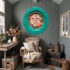 PLATE CHARGER TEAL AQUA PLASTIC ROUND DECOUPAGED Upcycled Repurposed Wall Art EVERY LOVE STORY IS BEAUTIFUL Home Decor Wall Art Gift WEDDING - JAMsCraftCloset