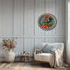 Metal Round RED, WHITE, and BLUE TRAY Farmhouse Country HEN WITH WATERING CAN Design Wall Art Country Farmhouse Decor Handmade Kitchen or Coffee Bar Decor Gift Idea &nbsp;- JAMsCraftCloset