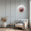 PLATE CHARGER WHITE PLASTIC ROUND Decoupaged Hand Painted Upcycled Repurposed Wall Art DATE NIGHT Home Decor Closet Wall Art Gift - JAMsCraftCloset