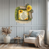 Dollar Tree CLEAR SQUARE Plastic PLATE Farmhouse Country Wall Art Sunflower Design RISE SHINE HOLD YOUR HEAD UP HIGH Handmade Gift Idea Crafters Delight - JAMsCraftCloset