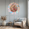 Plastic Round Pink and Silver TRAY Farmhouse Country Easter Decor BUNNY WITH BOW Wall Art HAPPY EASTER Cottage Chic Victorian Decor Handmade Gift Idea &nbsp;- JAMsCraftCloset