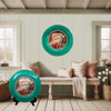PLATE CHARGER TEAL AQUA PLASTIC ROUND DECOUPAGED Upcycled Repurposed Wall Art or Shelf Sitter WITH YOU I AM HOME Home Decor Wall Art Gift WEDDING - JAMsCraftCloset