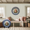PLATE PLASTIC ROUND Blue and White DECOUPAGED Upcycled Repurposed Wall Art or Shelf Sitter I'D MELT FOR YOU Christmas Holiday Snowman Home Decor Wall Art Gift WEDDING - JAMsCraftCloset
