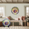 PLATE FLORAL PLASTIC ROUND DECOUPAGED Upcycled Repurposed Wall Art or Shelf Sitter HAVE A BEAUTIFUL DAY YELLOW Background Home Decor Wall Art Gift WEDDING - JAMsCraftCloset
