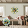 PLATE FLORAL PLASTIC ROUND DECOUPAGED Upcycled Repurposed Wall Art or Shelf Sitter HELLO SUMMER Green Red Blue Floral Home Decor Wall Art Gift WEDDING - JAMsCraftCloset