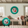 PLATE CHARGER TEAL AQUA PLASTIC ROUND DECOUPAGED Upcycled Repurposed Wall Art or Shelf Sitter IT IS A FOREVER THING Home Decor Wall Art Gift WEDDING - JAMsCraftCloset