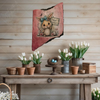Antique West Virginia Roof Slate Decoupaged EASTER SLATE WALL ART &nbsp;Happy Easter Bunny With Blue Bow - Handmade Unique EASTER Holiday Decoration Home Decor Gift - JAMsCraftCloset