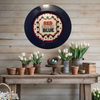 PLATE CHARGER NAVY BLUE PLASTIC ROUND DECOUPAGED Upcycled Repurposed Wall Art or Shelf Sitter RED WHITE BLUE 4TH OF JULY Decor Kitchen Decor Home Decor Wall Art Gift WEDDING - JAMsCraftCloset