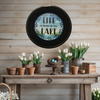 Pie Pan Metal Enamel Vintage Black LIFE IS BETTER AT THE LAKE Farmhouse Lake House Country Wall Art Handmade Decoupaged Hand Painted Repurposed Upcycled Gift Idea - JAMsCraftCloset