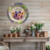 PLATE FLORAL PLASTIC ROUND DECOUPAGED Upcycled Repurposed Wall Art or Shelf Sitter HAVE A BEAUTIFUL DAY Green Background Home Decor Wall Art Gift WEDDING - JAMsCraftCloset