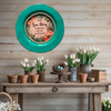 PLATE CHARGER TEAL AQUA PLASTIC ROUND DECOUPAGED Upcycled Repurposed Wall Art EVERY LOVE STORY IS BEAUTIFUL Home Decor Wall Art Gift WEDDING - JAMsCraftCloset