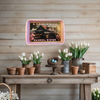 Rectangle Baking Tin Small Cake Pan Repurposed-Upcycled Pink I STILL PLAY WITH DIRT Country Farmhouse Home Decor Wall Art Handmade Hand Painted Gift Idea - JAMsCraftCloset