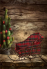 Sleigh Holiday Christmas Vintage Metal and Grapevine BROWN Red Plaid Lining Unique Shelf Sitter Gift Idea - JAMsCraftCloset