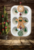 Rectangle MINI MUFFIN Tin Small Repurposed-Upcycled GINGERBREAD MAN Christmas Decor Holiday Decor Country Farmhouse Home Decor Wall Art Shelf Sitter Handmade Hand Painted Gift Idea - JAMsCraftCloset