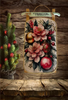 Sleigh Christmas FLORAL AND BULBS - CHRISTMAS SPIRIT Hand Painted Decoupaged Wooden Wall Art Home Holiday Decor - JAMsCraftCloset