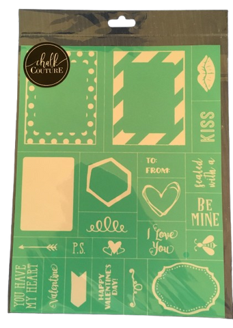 Chalk Couture STENCIL - NEW - BUILD A VALENTINE - Love Stencil - Reusable Adhesive Silkscreen Stencil - Happy Crafting - JAMsCraftCloset&nbsp;