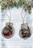 SCALLOP SEASHELL CHRISTMAS ORNAMENT- Set 3 BEACH COASTAL DECOR - Handmade Hand Painted DECOUPAGED Repurposed Upcycled Gift SET OF 2 Ornaments - JAMsCraftCloset