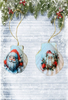 SCALLOP SEASHELL CHRISTMAS ORNAMENT- SANTA SET 3 - BEACH COASTAL DECOR - Handmade Hand Painted DECOUPAGED Repurposed Upcycled Gift SET OF 2 Ornaments {{ JAMsCraftCloset }}